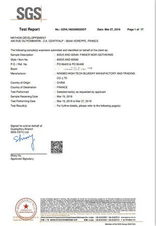 SGS certificate